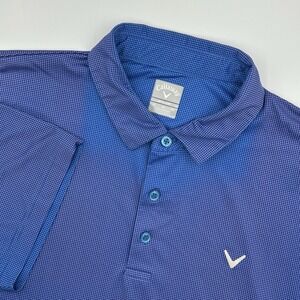 Callaway Polo Shirt Opti-Dri Purple  & Blue Men's‎ Size XL w/Graph Check Pattern